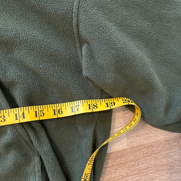 Olive Green Cropped 1/4 Zip Fleece Sweatshirt - Picture 2 of 4